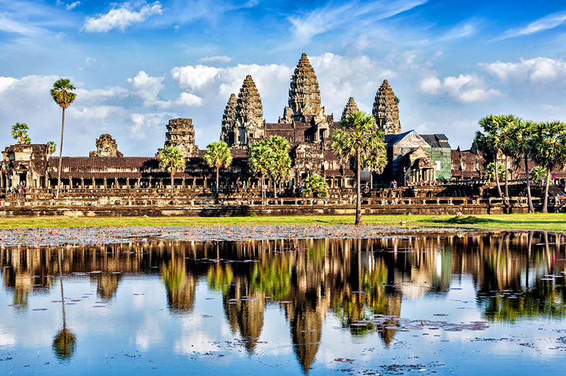 Cambodian Skies: A Kaleidoscope of Colors during Sunrise and Sunset