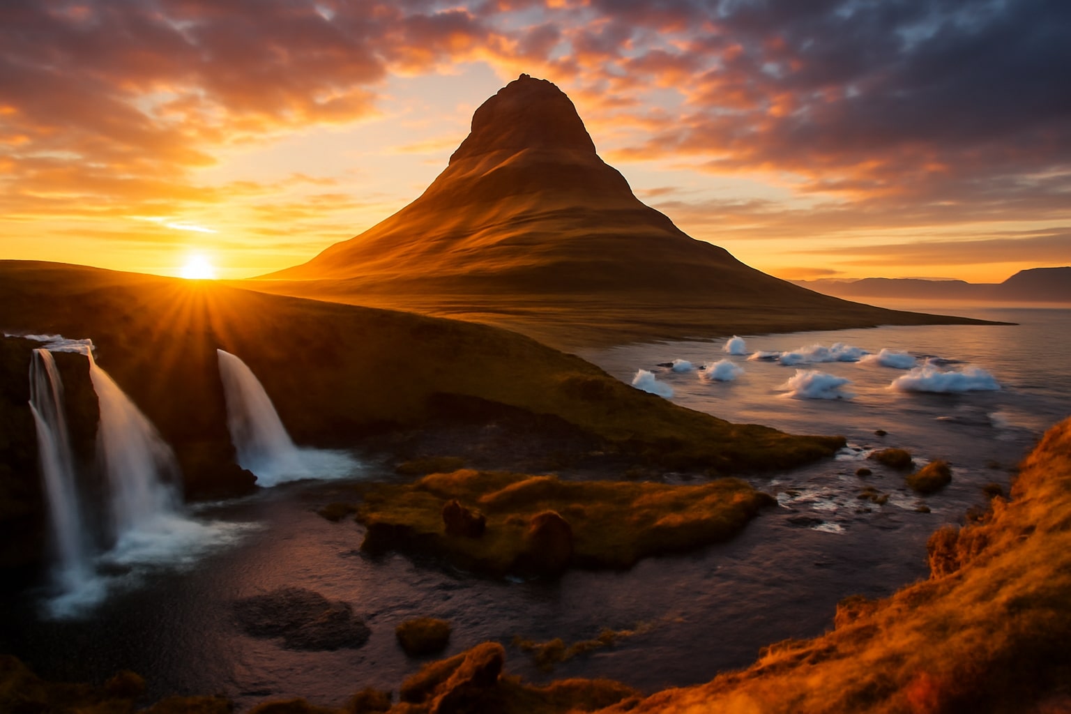 Iceland’s Golden Hour: Natural Landscapes at Sunrise