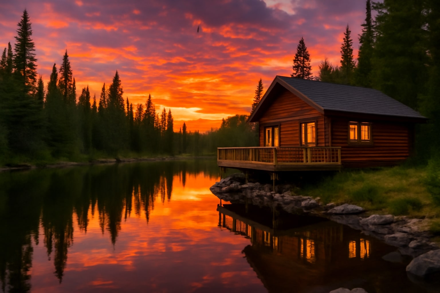 Secluded Cabins in Canada with Stunning Sunset Views